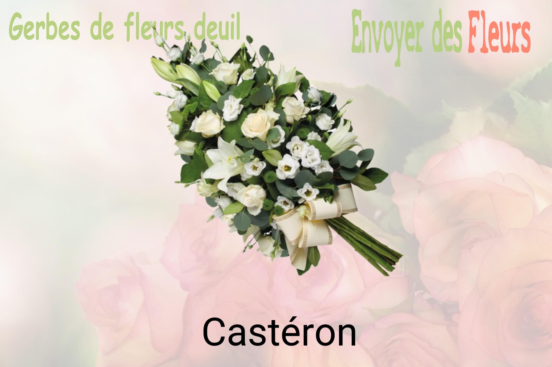 Gerbe de fleurs de deuil livrée à Castéron